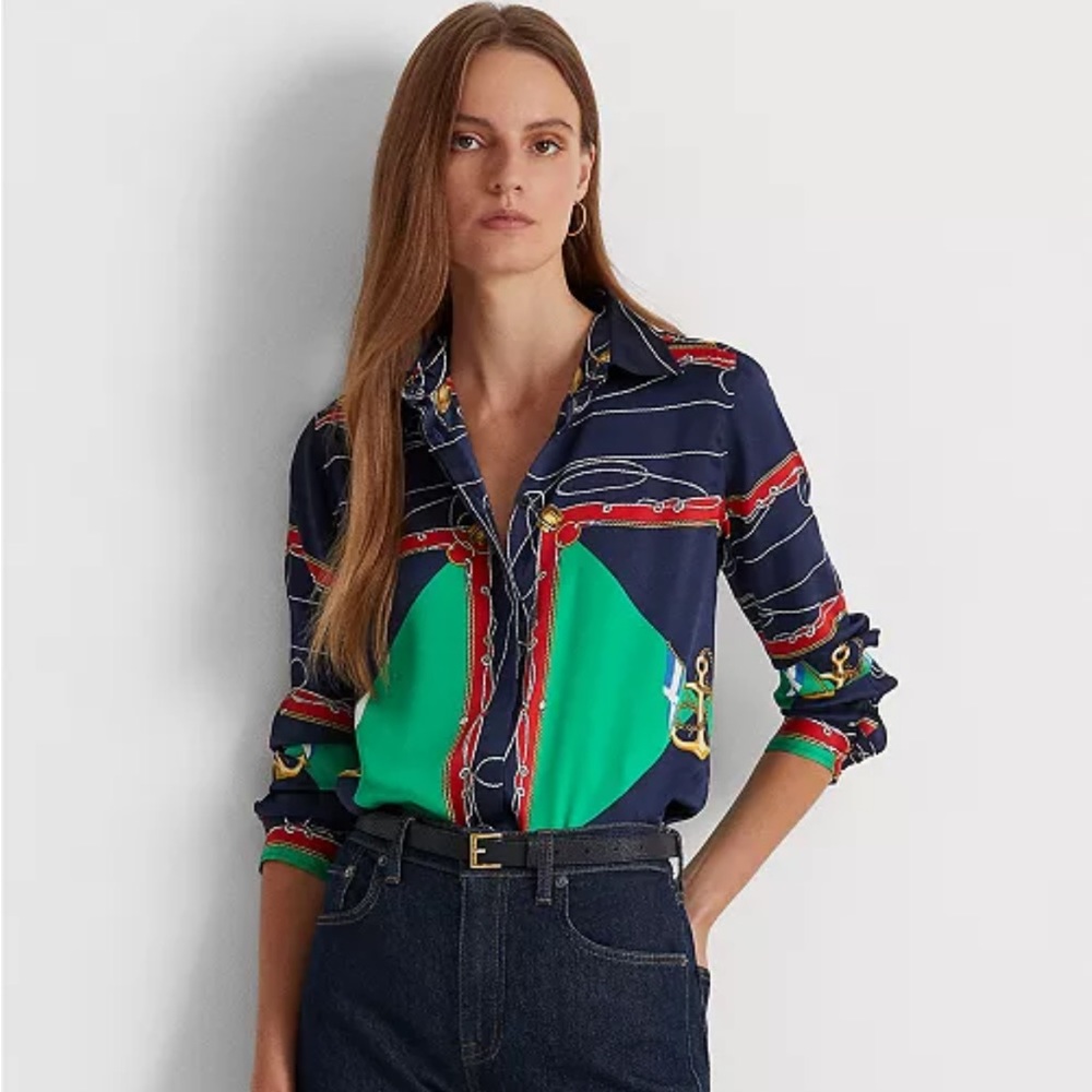 Ralph Lauren twill printed shirt, brand new with tags, S